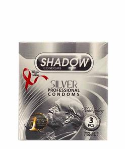 کاندوم تاخیری شدو Shadow مدل Silver بسته 3 عددی 