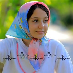 روسری دخترانه - نخی - قواره 70 - دور دست دوز - ارسال رایگان - برند میس رز کد 88