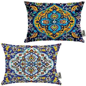 کوسن 2 عددی مخمل رنس مدل R21-10016-10400 سایز 47x33 سانتی متر