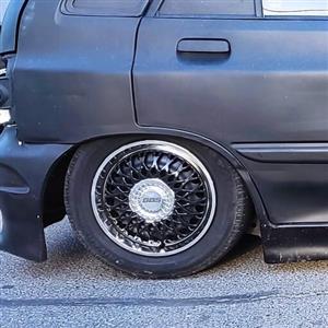 قالپاق bbs  پراید طرح رینگ مدل بی بی اس  سایز رینگ و لاستیک فابریک پرایدی مدل اسپرت رینگی رنگ استیل مشکی