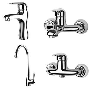 دست کامل شیرآلات کروم رابو شیر روشویی شیر توالت شیر دوش شیر ظرفشویی با 7 سال ضمانت تعویض