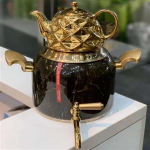 کتری قوری شیردار کیفیت عالی کف چدن.طرح سنگ و سرامیک