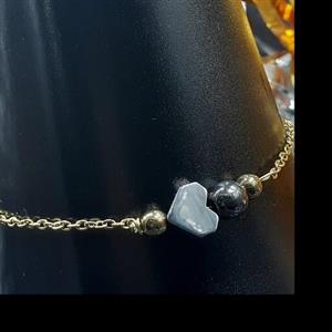 پابندزنانه  تک قلب نقره ای کد استیل و حدید (208)