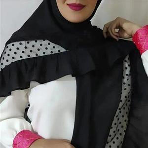 روسری  مشکی وال اسلپ وال نخ شال روسری