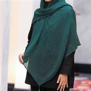 روسری نخ پنبه پلیسه ریز رنگبندی قواره 140 تک رنگ