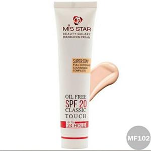 کرم پودر میس استار مدل تیوپی کلاسیک تاچ spf-20 شماره MF102 رنگ نخودی متوسط 40 میلی MISSTAR 