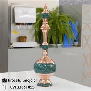 تنگ فیروزه کوبی مسی ارتفاع 57 سانتی متر
