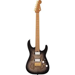 CHARVEL PRO-MOD DK24 HH 2PT CM POPLAR BURL – TRANSPARENT BLACK BURST