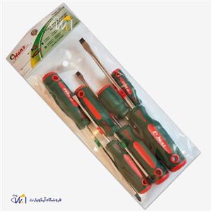 مجموعه 7 عددی پیچ گوشتی تخت و چهار سو هنس مدل 06400.7BG