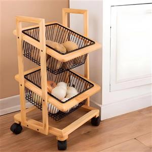 سبد سیب زمینی و پیاز چوبی