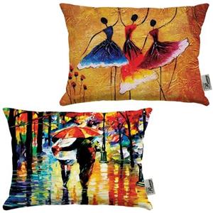 کوسن 2 عددی مخمل رنس مدل R21-10034-10041 سایز 47x33 سانتی متر