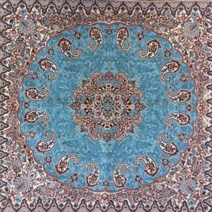 رومیزی ترمه طرح نسترن رنگ ابی