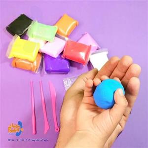 خمیر  بازی سبک یا خمیر کلی(clay) مناسب ساخت مجسمه های اسفنجی و مناسب مخلوط کردن با اسلایم(12 رنگ با ابزار)