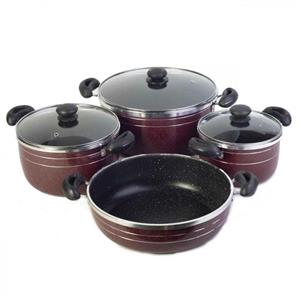 سرویس قابلمه 7پارچه لب چدن داخل گرانیت زنبوری بیتلیس به همراه ارسال رایگان