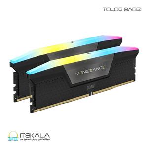 رم دسکتاپ دو کاناله کرسیر مدل VENGEANCE RGB 96GB (2x48GB) DDR5 DRAM 5600MHz CL40