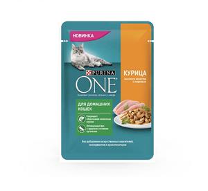 پوچ گربه هربال پورینا وان طعم مرغ و هویج (purina one)