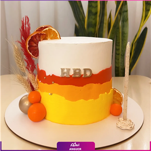 کیک تولد پاییزی و پرتقالی