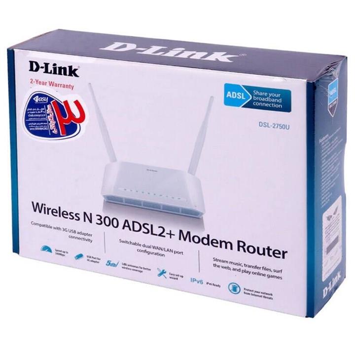 D-Link DSL-2750U New N300 ADSL2+ Wireless Router