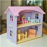 خانه عروسکی چوبی  با لوازم رنگ یاسی کد 4433663