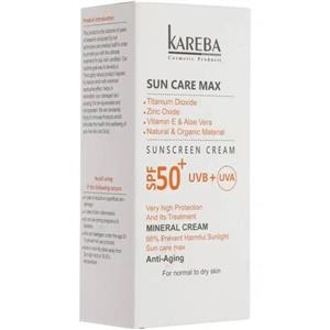کرم ضد آفتاب کاربا بی رنگ پوست نرمال تا خشک spf50