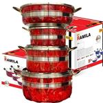 سرویس قابلمه زنبوری طرح ترک رامیلا رنگ قرمز - خرزد و قیمت تولیدی قابلمه زنبوری در ایران -aluminium cookware factory