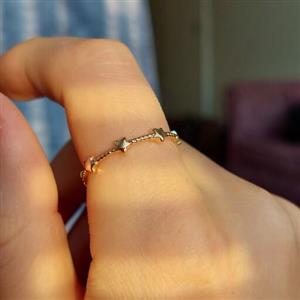 انگشتر مینیمال ژوپینگ رینگ و ستاره با روکش طلا بدون حساسیت رنگ ثابت