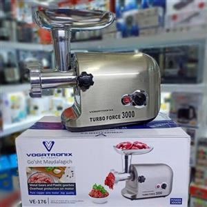 چرخ گوشت پر قدرت وگاتی اصل تیغه های فولادی وضد زنگداراب دکمه برگشت چرخگوشت انواع تیغه های درشت متوسط ریز