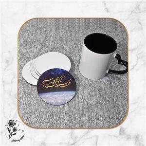 زیر لیوانی ام دی اف دایره ای با چاپ سفارشی عکس و طرح دلخواه شما