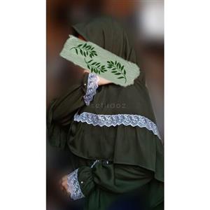 ست روسری و ساقدست مدل چیندار  گیپوری جنس کرپ حریر
