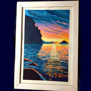 تابلو نقاشی.تکنیک گواش.ابعاد به همراه قاب 33×23