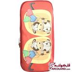 جامدادی پارچه ای متین کد 3-301 طرح دو گاو | Matin pencil case | دو زیپ