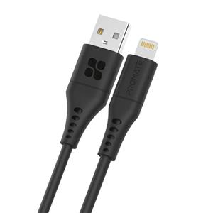 کابل USB-A به لایتنینگ شارژ سریع پرومیت مدل POWERLINK-AI200.BLACK به طول 2 متر