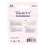 باتری دوتایی قلمی شارژی Verity Rechargeable Ni-MH HR6 AA 2500mAh