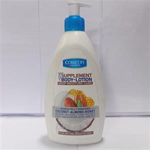 لوسیون بدن کامان با عصاره نارگیل و عسل مناسب برای تمامی پوست ها Comeon body lotion 