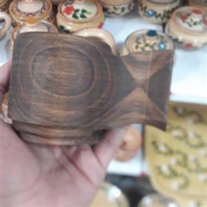 کوکسا لیوان چوبی چوب گردو تیره رنگ تضمین چوب