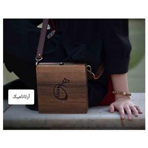 کیف زنانه چوبی طرح هیچ