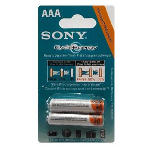 باتری دوتایی نیم قلمی شارژی Sony CycleEnergy Ni-MH AAA 1550mAh