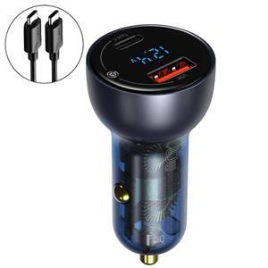 شارژر فندکی باسئوس مدل TZCCKX-0G به همراه کابل تبدیل USB-C