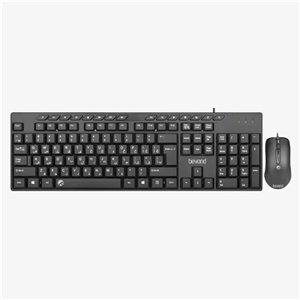 کیبورد و ماوس باسیم بیاند BMK 4222 با حروف فارسی Beyond BMK4222 Wired Keyboard and Mouse With Persian Letters 