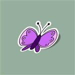 استیکر Purple Butterfly 