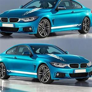 برچسب اسپرت (سفید )بدنه خودرو ایران استیکر