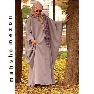 مانتو عبایی ساده و شیک کرپ حریر الاسود مشکی مناسب مهمانی و روزمره مدل مهربان