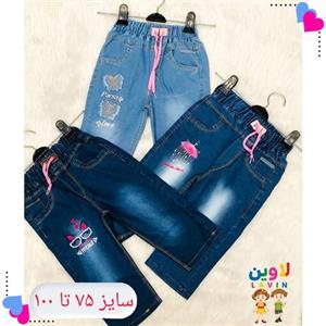 شلوارک لی دخترانه جین کاغذی کیفبت عالی در 3 مدل از سایز 75 تا 100