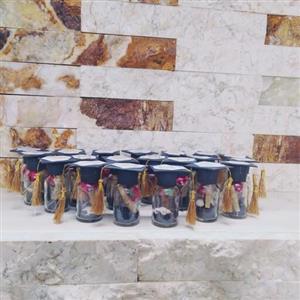 پک 50 عددی شیشه گیفت فارغ التحصیلی مناسب هدیه ویادگاری جشن ها مهدکودک ها  مدارس و دانشگاه ها