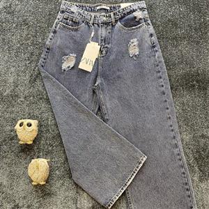 شلوار جین بگ زاپ دار زنانه