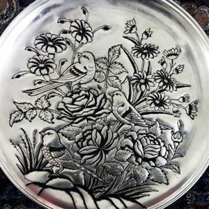سینی قلمزنی گل و مرغ