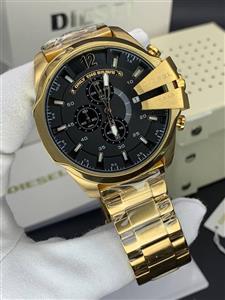 ساعت مچی مردانه دیزل طلایی صفحه سفید