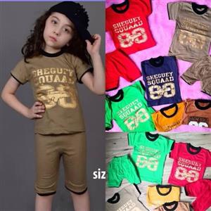 تیشرت شلوارک پسرانه مناسب 3ماه تا 4سال جنس پارچه پنبه سوپر  سایز30-35-40 کیفیت عالی 6رنگ جذاب نخ خالص