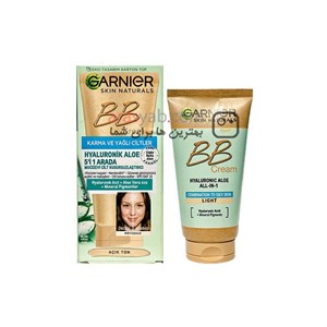 بی بی کرم 5 کاره گارنیر رنگ روشن مناسب پوست مختلط و چرب SPF25 حجم 50 میل 