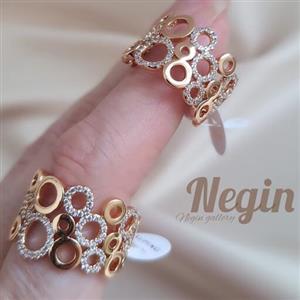 انگشتر ژوپینگ نگین دار ضدحساسیت رنگ ثابت آبکاری طلا بهترین مواد